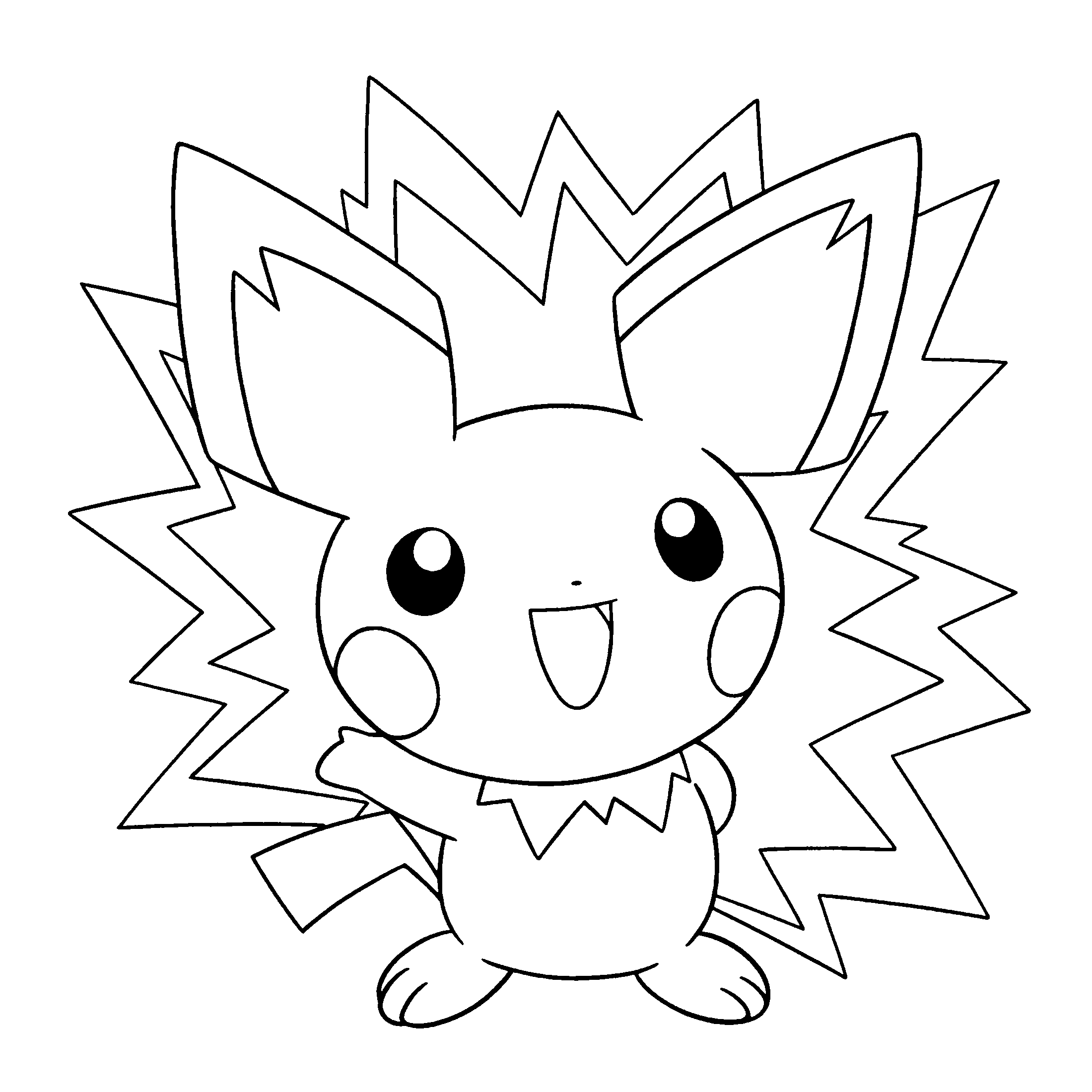 Pokemon Paradijs Kleurplaat Pichu En Pikachu