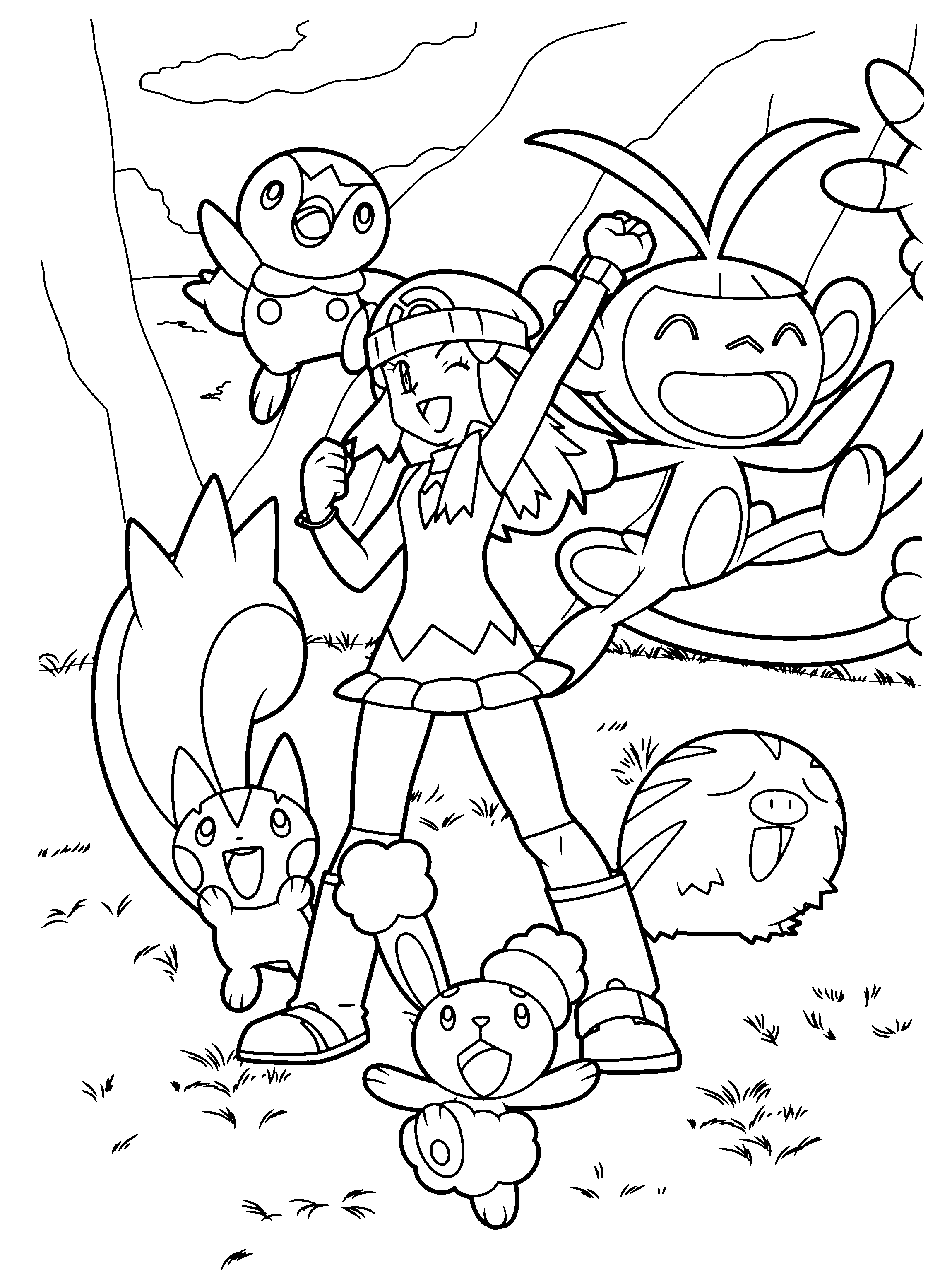 Pokemon diamond pearl coloring pages