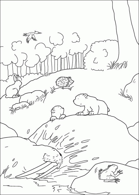 The little polar bear coloring pages