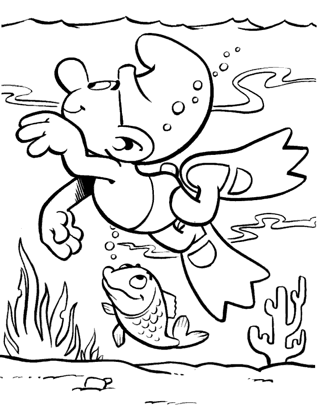 The smurfs coloring pages