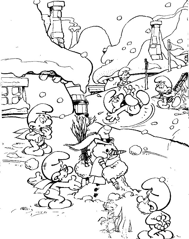 The smurfs coloring pages