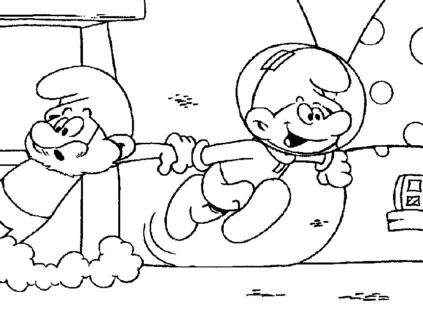 The smurfs coloring pages