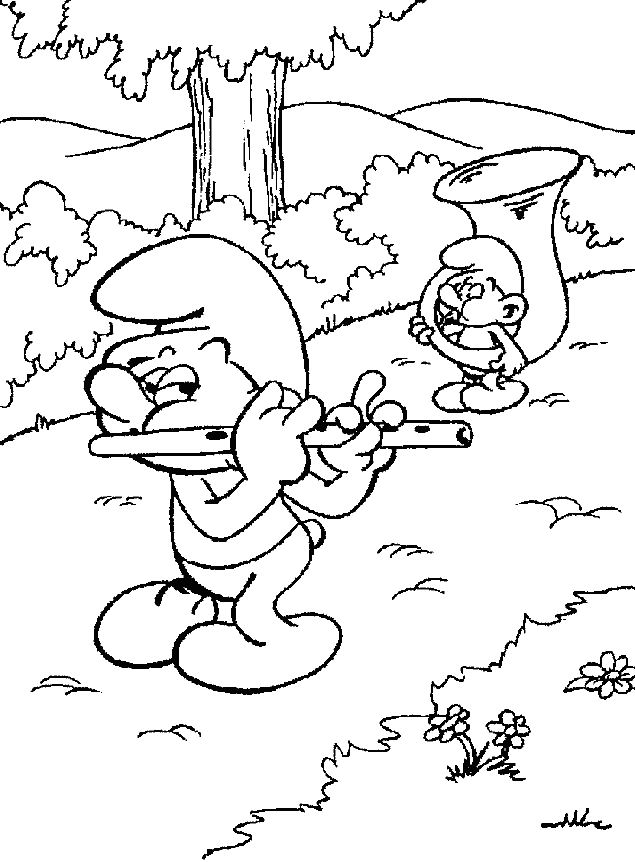 The smurfs coloring pages