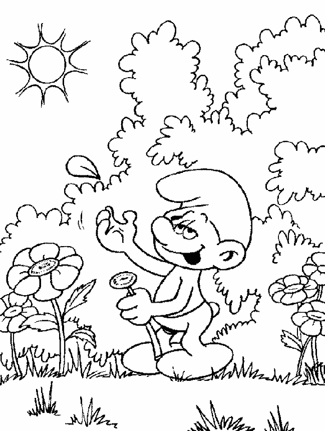 The smurfs coloring pages