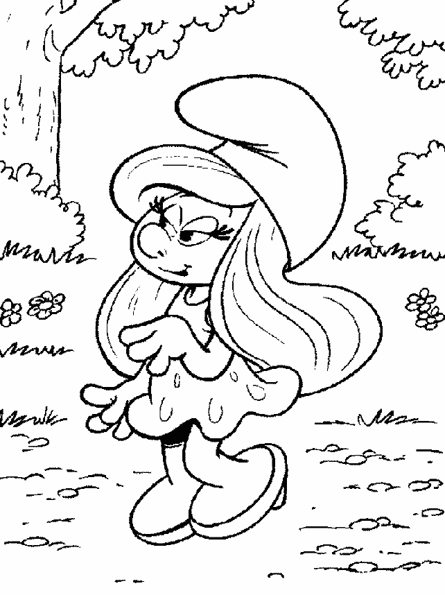 The smurfs coloring pages