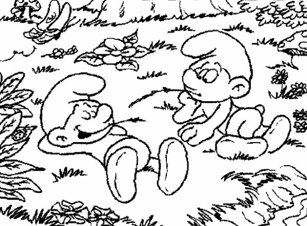 The smurfs coloring pages