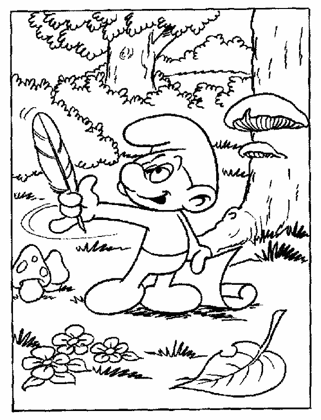 The smurfs coloring pages