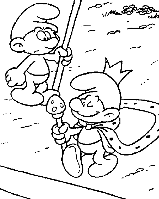 The smurfs coloring pages