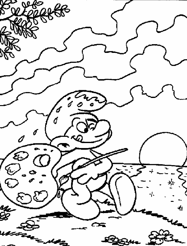 The smurfs coloring pages