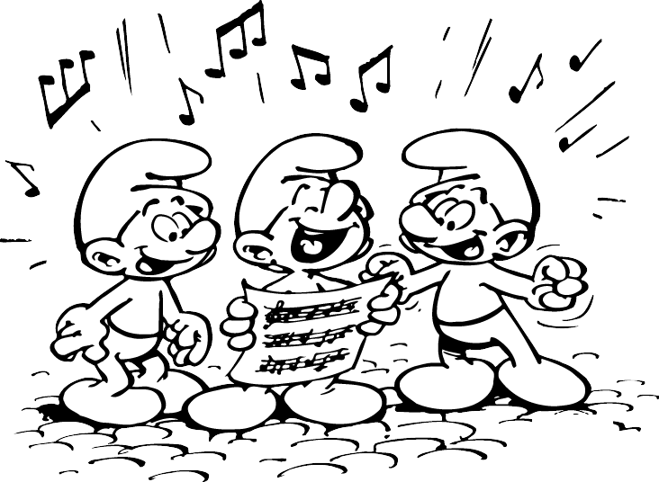 The smurfs coloring pages