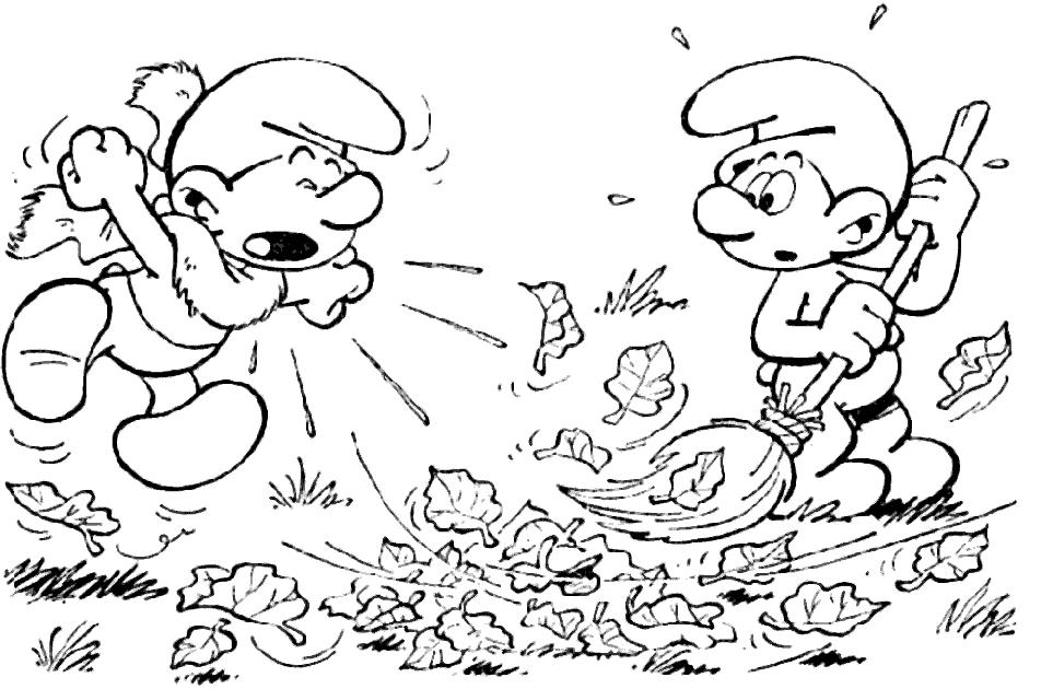 The smurfs coloring pages