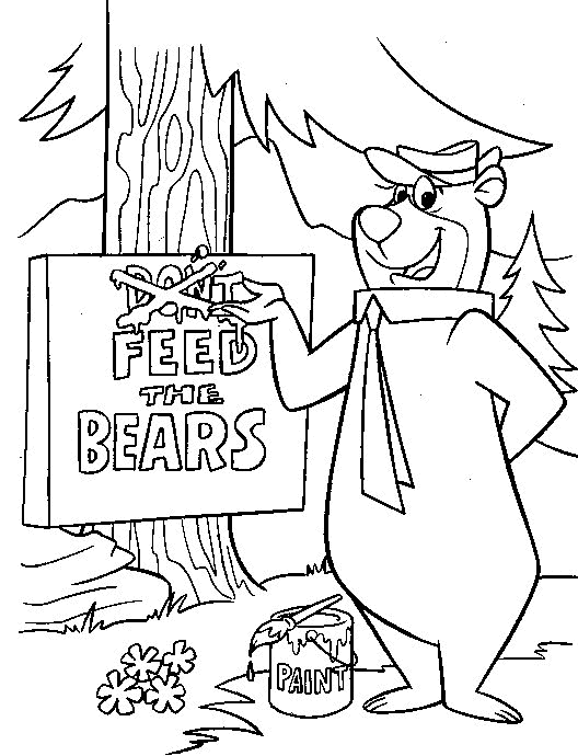 Yogi bear coloring pages