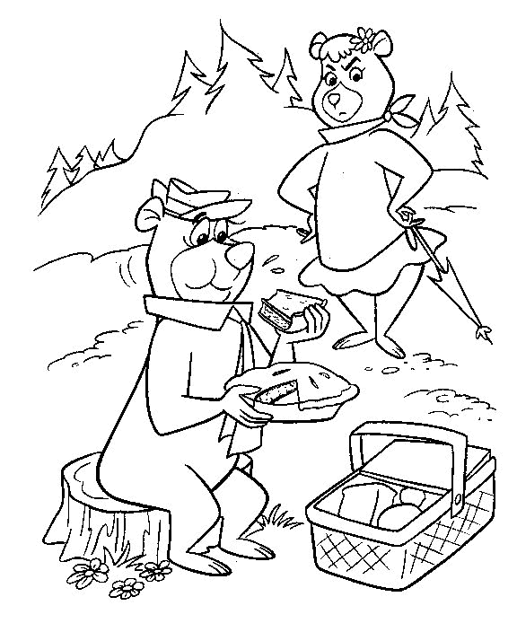 Yogi bear coloring pages