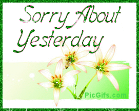 Sorry about yesterday