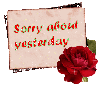 Sorry about yesterday
