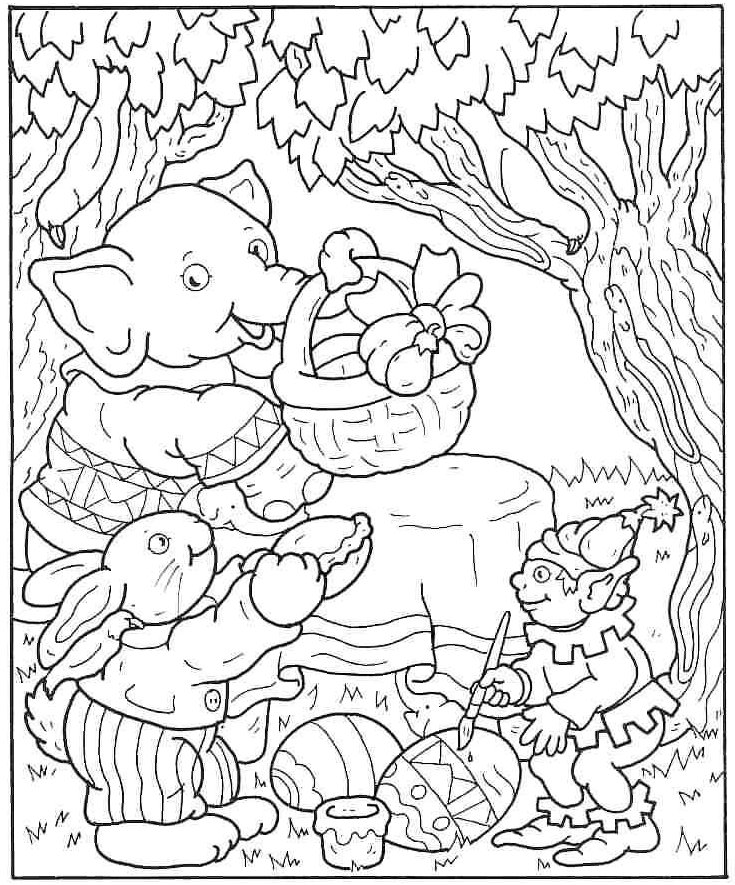 Colouring pictures easter graphics