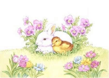 Rabbits easter graphics