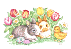Rabbits easter graphics