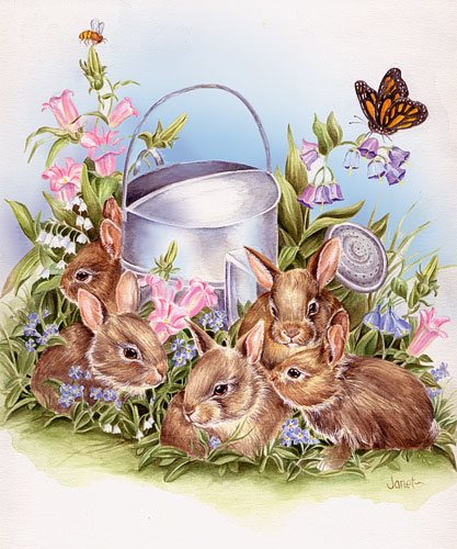 Rabbits easter graphics