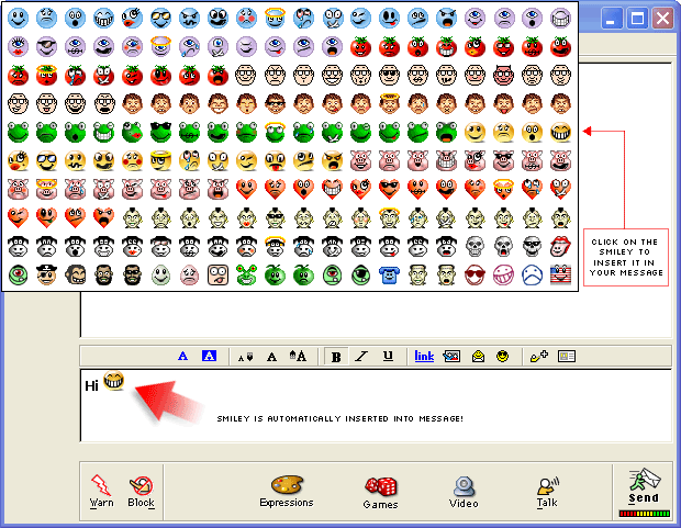 Multiple smileys emoticons