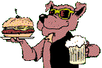 Animals cooks food and drinks
