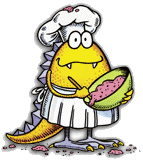 Animals cooks food and drinks
