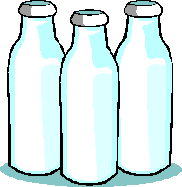 bottles three milk bottles