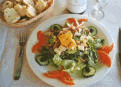 Salad food and drinks