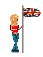 British girl with UK flag