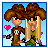 Cow girl icon graphics