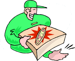 Pizza deliverer job graphics