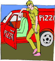 Pizza deliverer job graphics