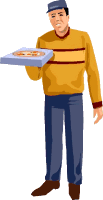 Pizza deliverer job graphics