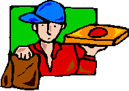 Pizza deliverer job graphics