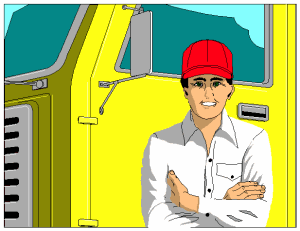 Truck driver job graphics