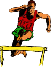 Hurdle race sport graphics